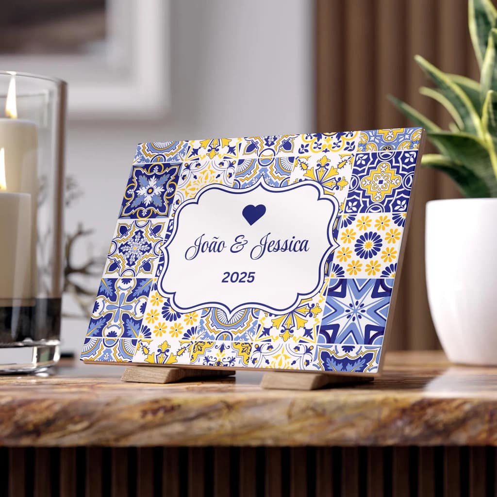Personalized Portuguese Tile a perfect Wedding Gift from Portugal