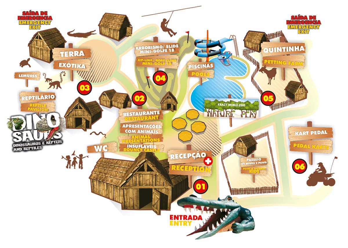 Map of Krazyworld park in Algoz Algarve