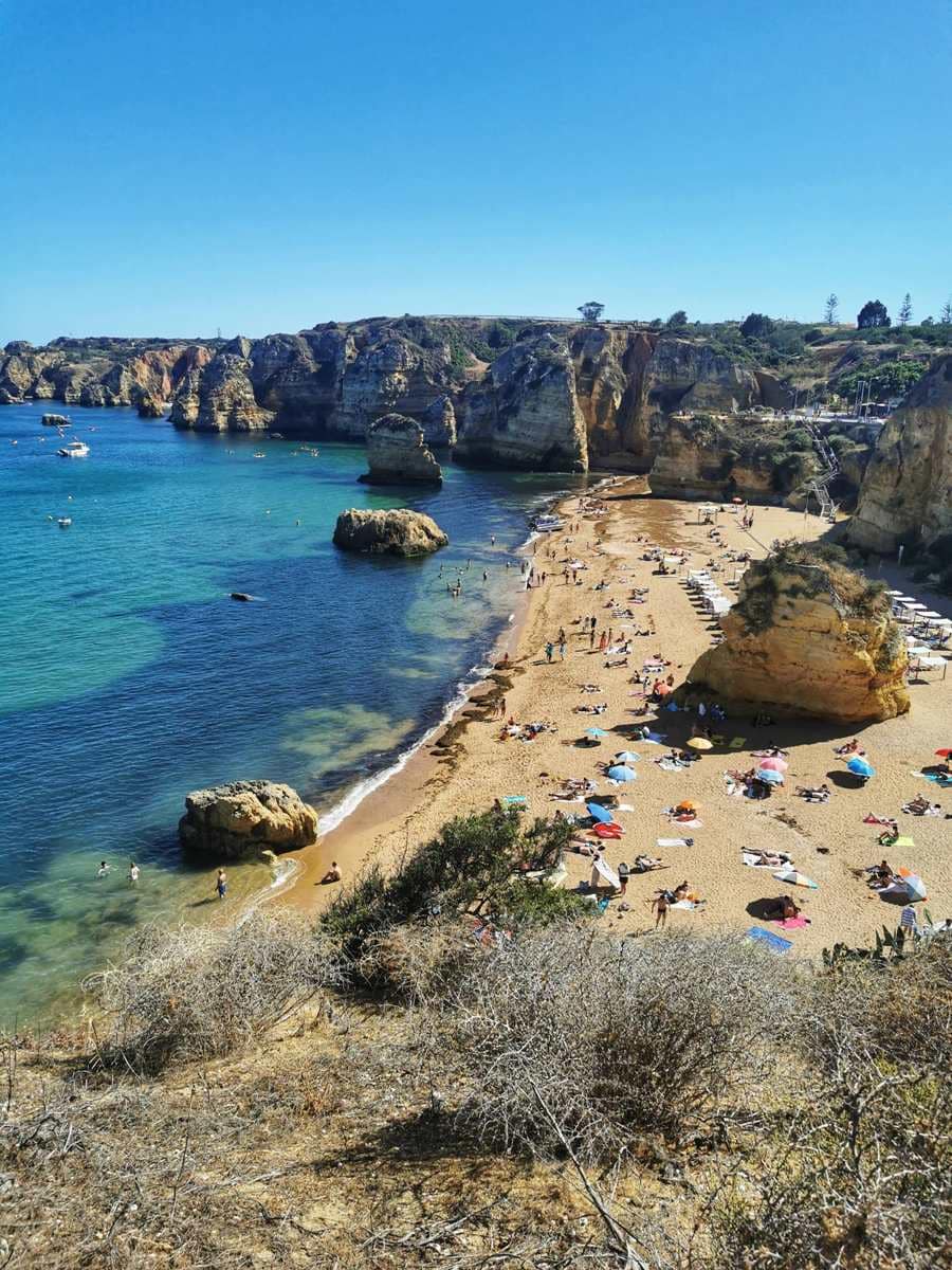 Beaches in Lagos Praia da Dona Ana view from the Trilho dos Pescadores walking trail