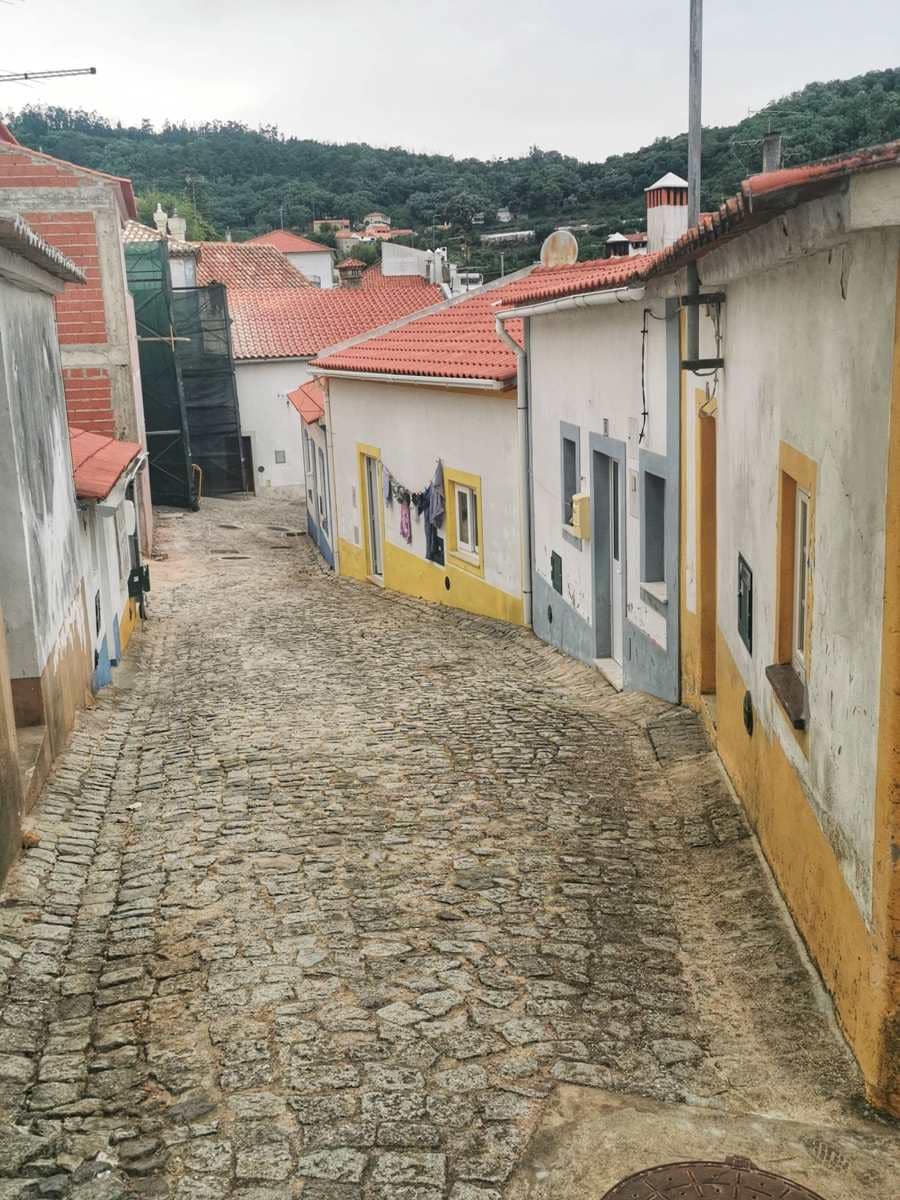 Atmospheric streets in the town of Monchique in southern Portugal